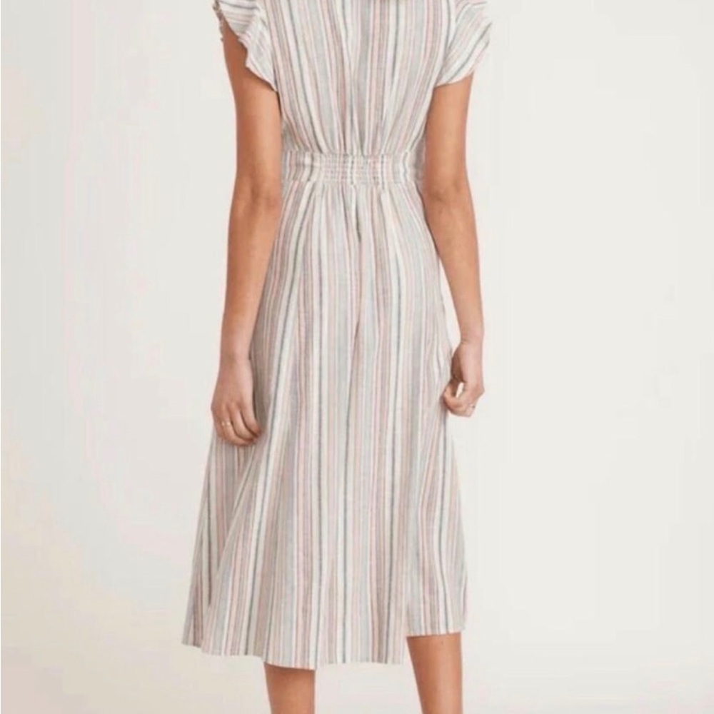 Marine Layer Camila Midi Dress muted stripe Size Small - Picture 3 of 10